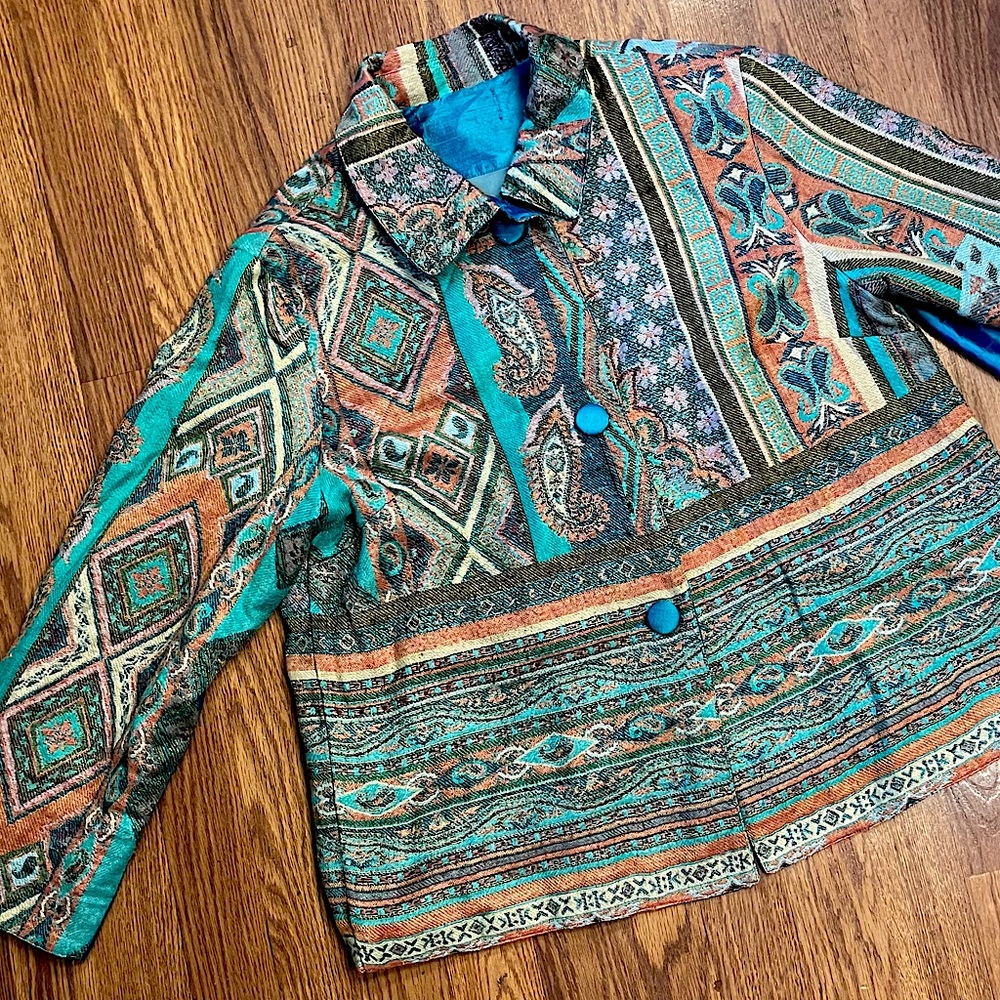 Vintage 90’s Jacket Japan Vintage Tapestry Jacket Doen Inspired Kimono Paisley